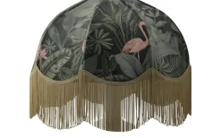 Mönstrade Lampskärmar < Hallbergs Flamingo Jungle Lampskärm Ø35cm Guldfrans