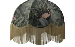 Mönstrade Lampskärmar < Hallbergs Flamingo Jungle Lampskärm Ø35cm Lyxfrans Guld