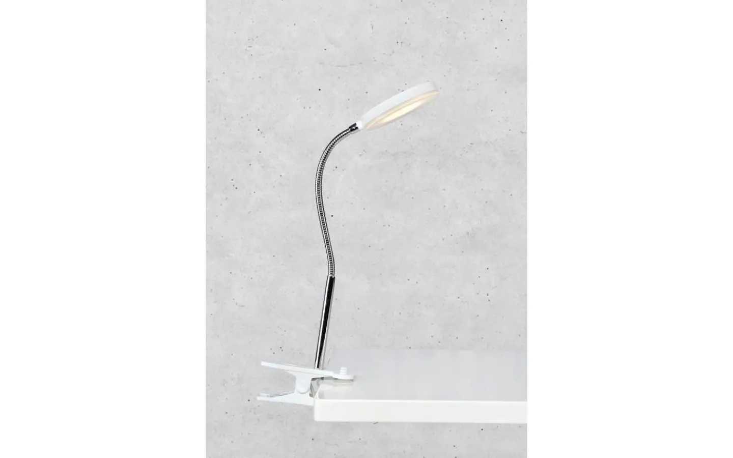 Klämlampor < Markslojd Flex Skrivbordslampa LED 5W Vit/Krom