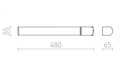 Badrum|Badrumslampor Vägg-Rendl Florio Vägglampa + Uttag Vit 49cm LED 8W IP44 3000K