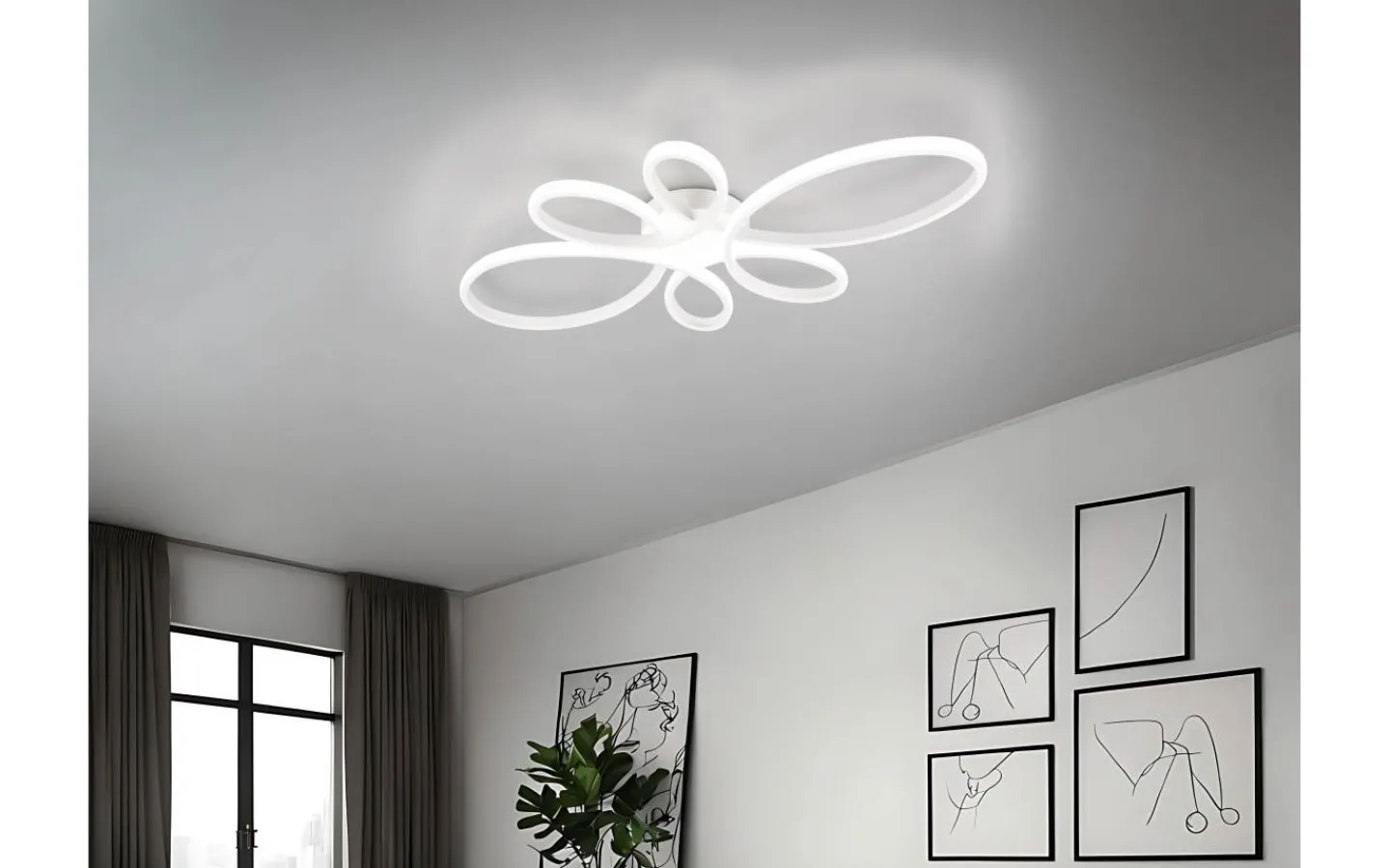 Plafonder < Trio Lighting Fly Plafond LED 83cm mattvit 4000K