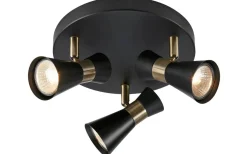 Runda Takspotlights|Takspot Med 3 Lampor-Markslojd Folie Takspotlight 20,5cm Svart/Antikmässing