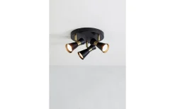 Runda Takspotlights|Takspot Med 3 Lampor-Markslojd Folie Takspotlight 20,5cm Svart/Antikmässing