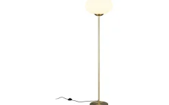 Golvlampor < Trio Lighting Fomento Golvlampa E27 matt mässing/vit