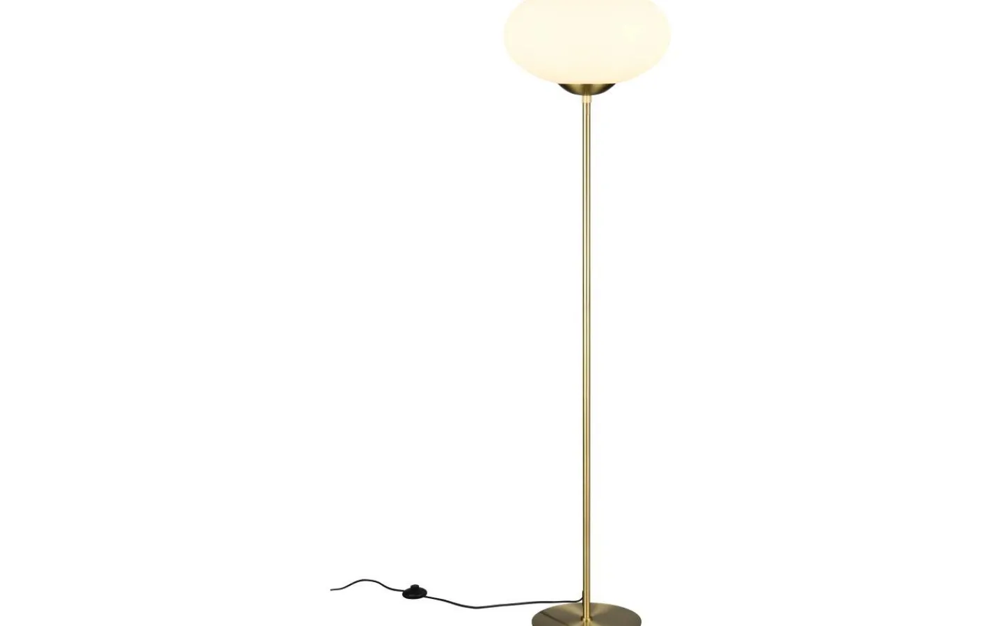 Golvlampor < Trio Lighting Fomento Golvlampa E27 matt mässing/vit