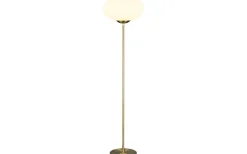 Golvlampor < Trio Lighting Fomento Golvlampa E27 matt mässing/vit