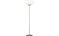 Golvlampor < Trio Lighting Fomento Golvlampa E27 matt mässing/vit