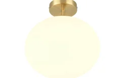 Plafonder < Trio Lighting Fomento Plafond E27 matt mässing/vit