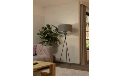 Golvlampor-Eglo Fondachelli Golvlampa 152cm Svart/Grå