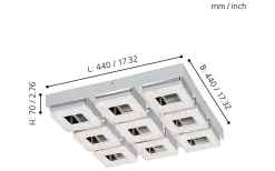 Plafonder-Eglo Fradelo Plafond 44cm LED 3000K 34,2W Krom