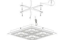 Plafonder-Eglo Fradelo Plafond 52cm LED 3000K 48W Svart