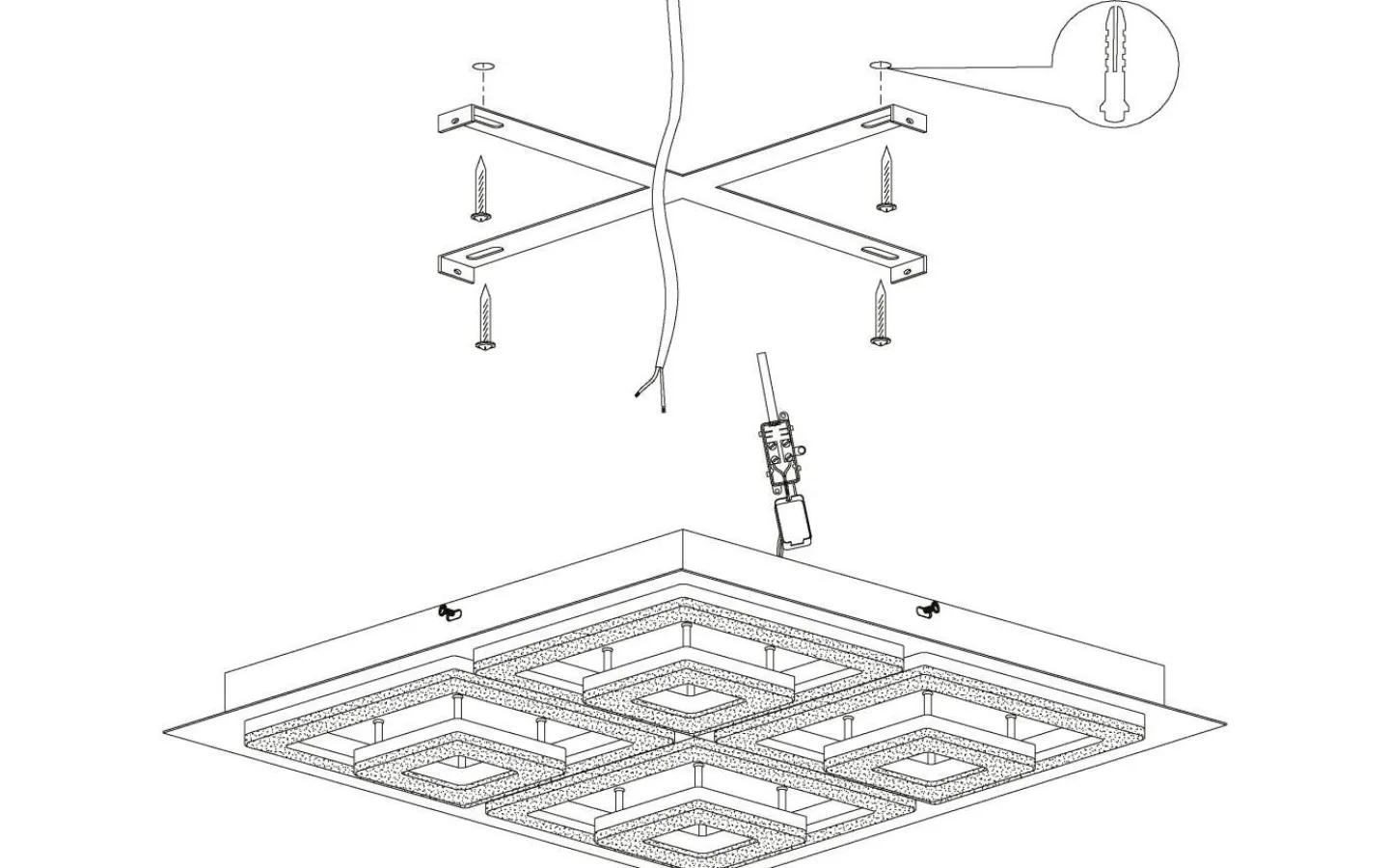 Plafonder-Eglo Fradelo Plafond 52cm LED 3000K 48W Svart
