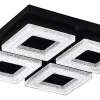 Plafonder-Eglo Fradelo Plafond 28cm LED 3000K 16W Svart