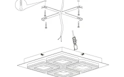 Plafonder-Eglo Fradelo Plafond 28cm LED 3000K 16W Svart