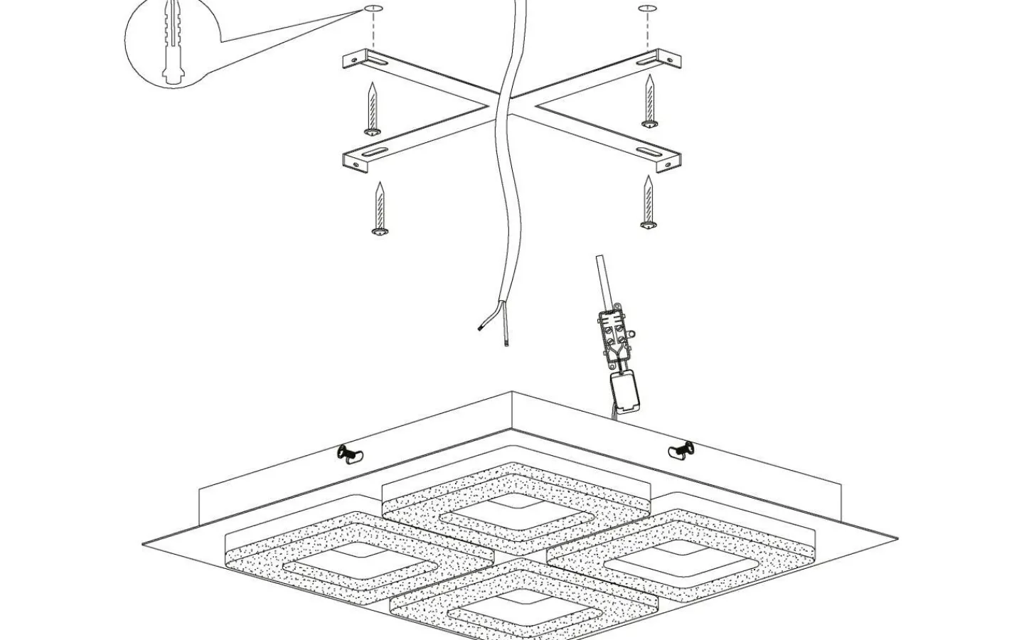 Plafonder-Eglo Fradelo Plafond 28cm LED 3000K 16W Svart