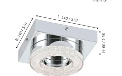 Plafonder < Eglo Fradelo Rund Plafond 14cm LED 3000K 3,2W Krom