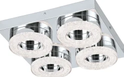 Plafonder-Eglo Fradelo Rund Plafond 28cm LED 3000K 14W Krom