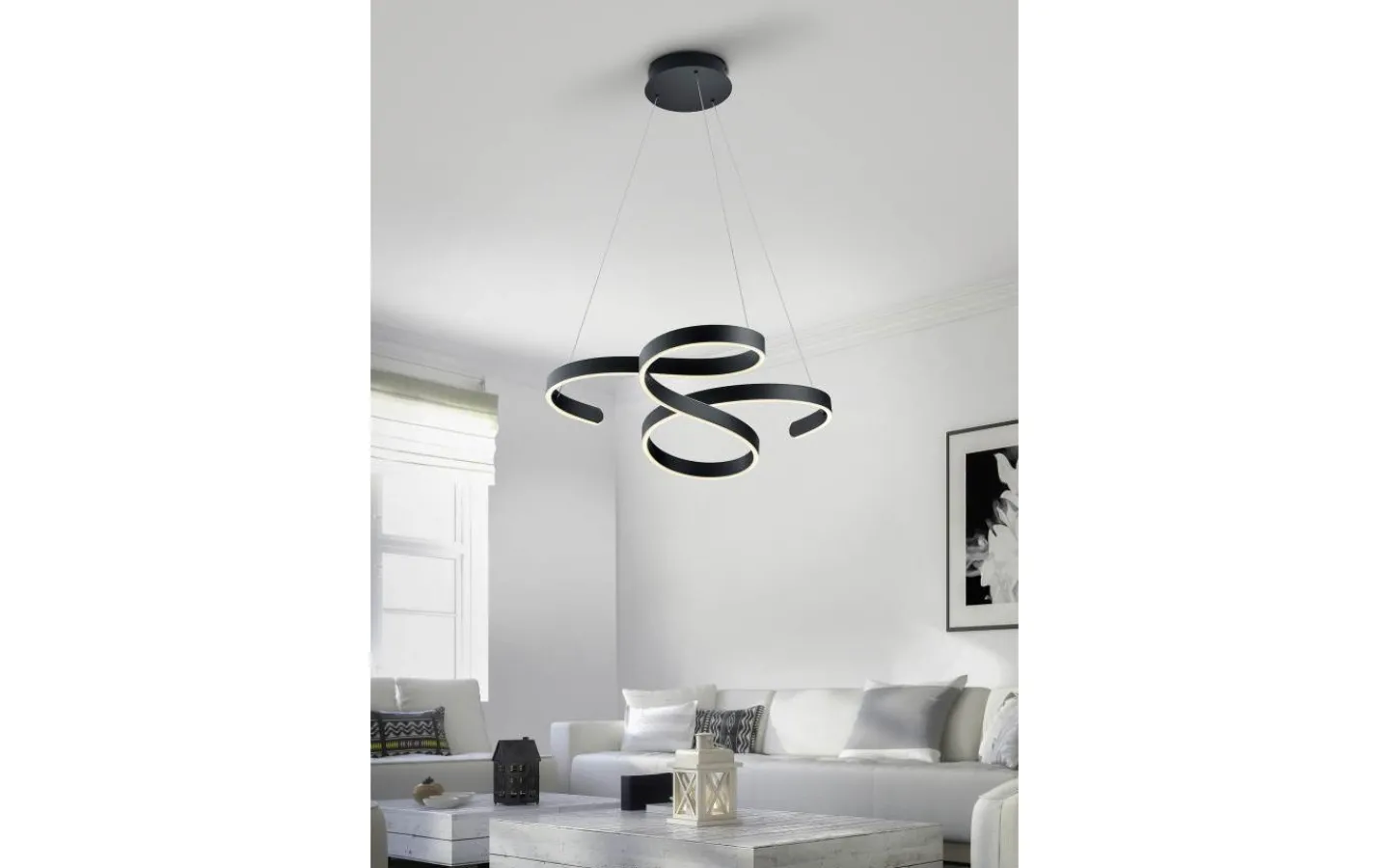 Stora Taklampor Ø70-150 Cm-Trio Lighting Francis Taklampa 72cm LED i antracit