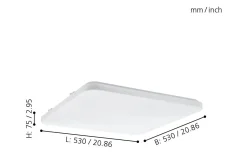 Plafonder < Eglo Frania Plafond 53cm LED 3000K 50W Vit