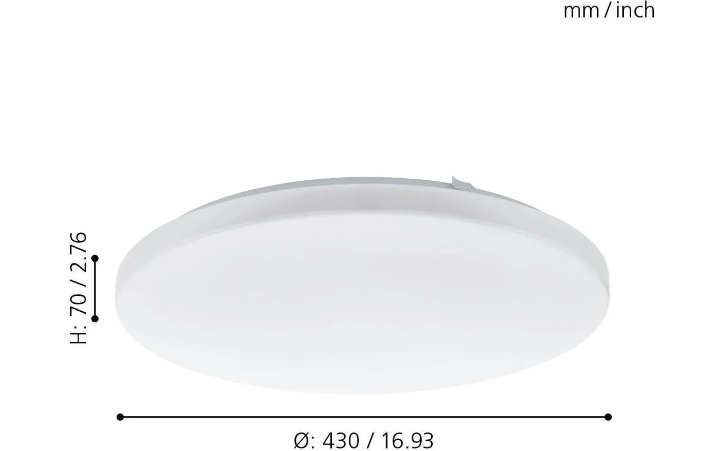 Plafonder < Eglo Frania Plafond Rund 43cm LED 3000K 33W Vit