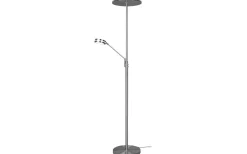 Uplight|Golvläslampor-Trio Lighting Franklin Golvlampa LED uplight borstad stål