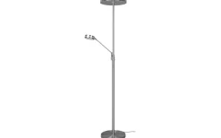 Uplight|Golvläslampor-Trio Lighting Franklin Golvlampa LED uplight borstad stål