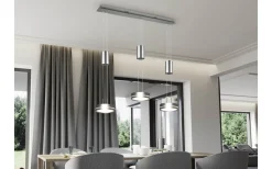 Avlånga Taklampor-Trio Lighting Franklin Takpendel LED 3-delad i borstat stål