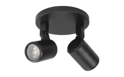 Badrumslampor Tak|Takspot Med 2 Lampor-ArmaturHantverk Fårö Takspotlight Ø15cm Svart IP44