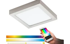 Plafonder < Eglo Fueva Plafond 22,5cm Connect LED 2700-6500K + RGB 15,6W Nickel
