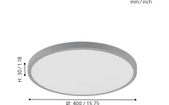 Plafonder < Eglo Fueva Plafond Rund 40cm LED 3000K 22W Silver