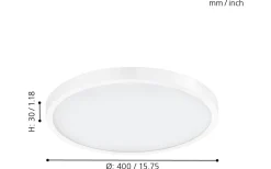 Plafonder-Eglo Fueva Plafond Rund 40cm LED 4000K 22W Vit