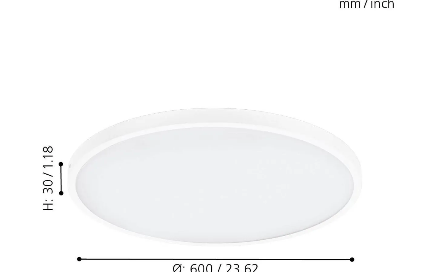 Plafonder-Eglo Fueva Plafond Rund 60cm LED 3000K 27W Vit