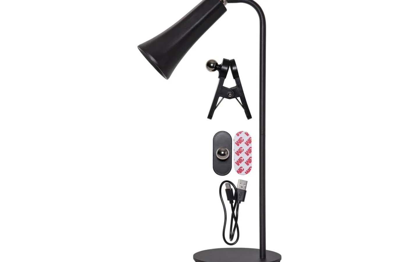 Uppladdningsbara Lampor Inomhus-Star Trading Functional Uppladdningsbar Bordslampa 3-i-1 Svart