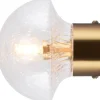 Badrumslampor Vägg|Badrumslampor Tak < Globen Lighting Fungo Vägglampa/Plafond 16cm Klar/Borstad Mässing IP44
