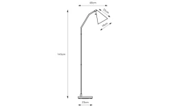 Golvläslampor-Markslojd Funil Golvlampa LED 3-Steg-DIM 144cm Grå
