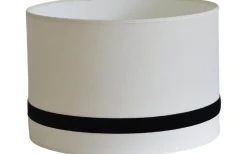 Cylinder Lampskärmar-Hallbergs Galaxy Cylinder Lampskärm Hög Ø32cm Offwhite Black Ribbon