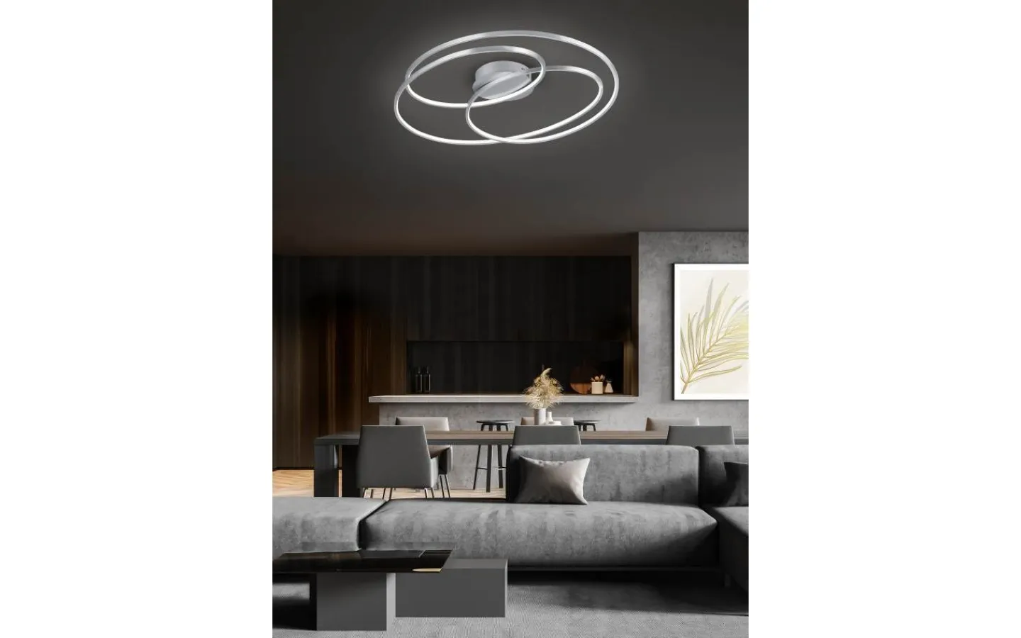 Plafonder < Trio Lighting Gale Plafond LED 80cm borstad stål