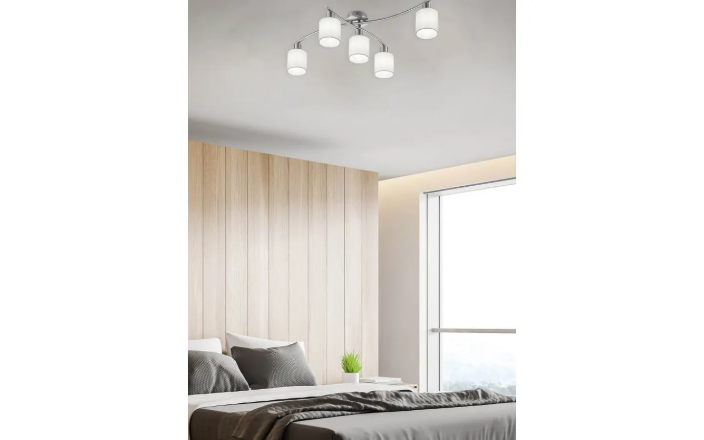 Plafonder < Trio Lighting Garda Plafond 5xE14 vit