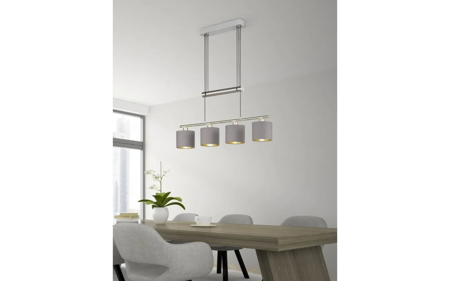 Avlånga Taklampor < Trio Lighting Garda Takpendel 4xE14 borstat stål