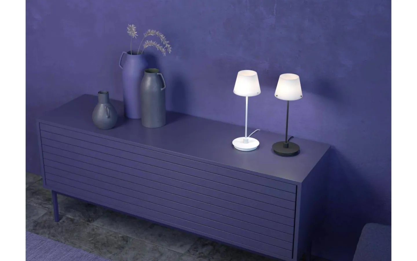 Bordslampor < Herstal Gil Il Grande Bordslampa 40cm Svart/Opalglas