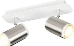 Takspot Med 2 Lampor < Trio Lighting Gillan Spotlight 2-delad GU10 borstad stål
