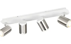 Avlånga Takspotlights|Takspot Med Minst 4 Lampor-Trio Lighting Gillan Spotlight 4-delad GU10 borstad stål