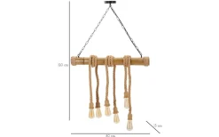 Avlånga Taklampor-Mauro Ferretti Gioia Taklampa 80cm Bambu/Rep