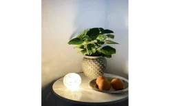 Bordslampor-Aneta Globus Bordslampa 13cm Vit Prickig