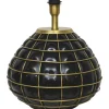 Lampfötter-Hallbergs Gloria Lampfot 42cm Svart Glas/Mässing