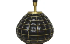 Lampfötter-Hallbergs Gloria Lampfot 42cm Svart Glas/Mässing