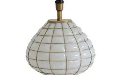 Lampfötter-Hallbergs Gloria Lampfot 42cm Vit/Mässing