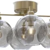 Plafonder-Belid Gloria Plafond 46cm 4L Mässing/Rökfärgat Glas