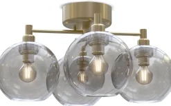 Plafonder-Belid Gloria Plafond 46cm 4L Mässing/Rökfärgat Glas