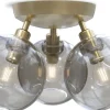 Plafonder-Belid Gloria Plafond 33cm 3L Mässing/Rökfärgat Glas